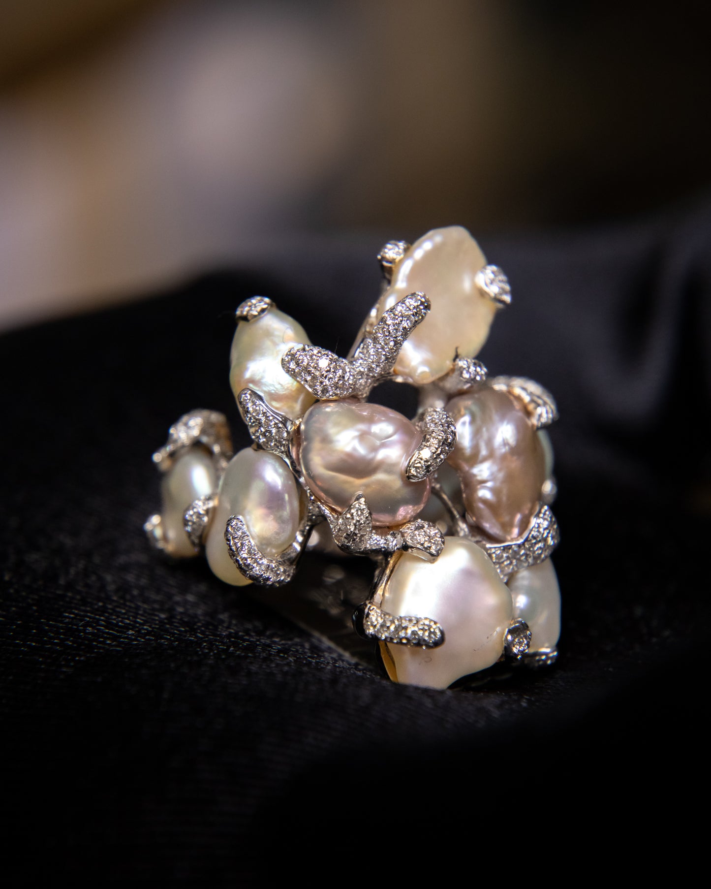 Diamonds and Pearl Ring