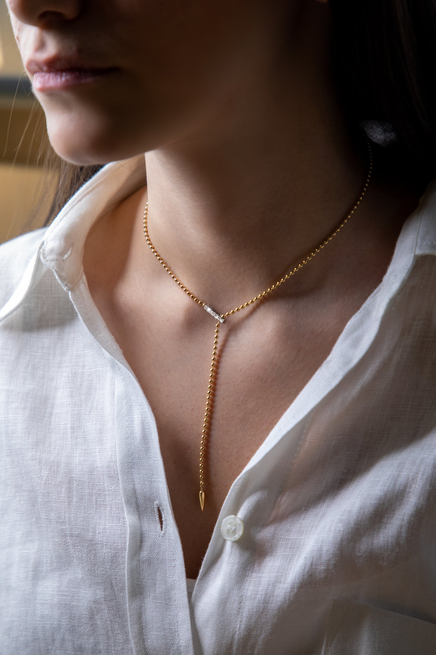 Gold Bead Chain Pendant