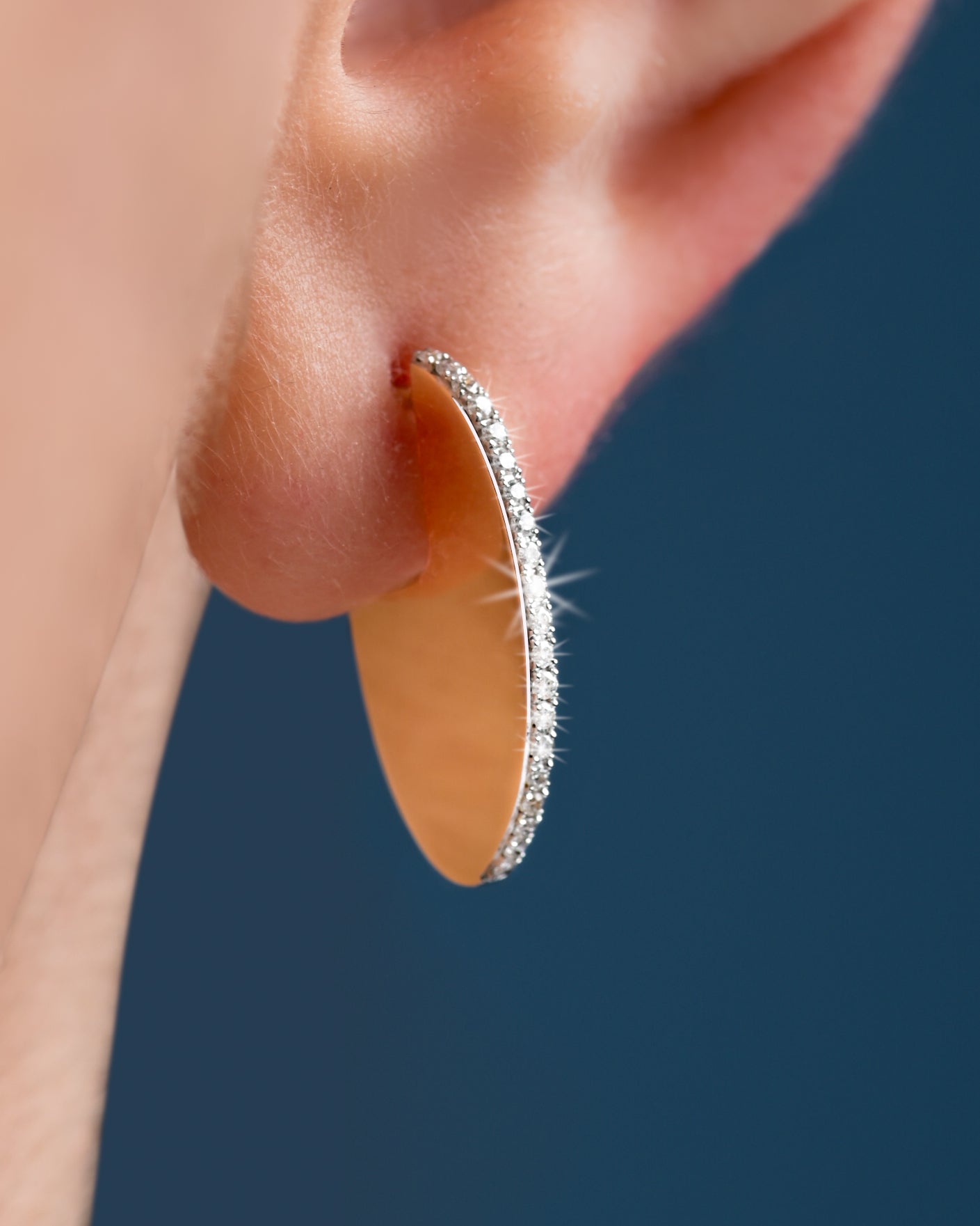 Round Earrings with Diamonds