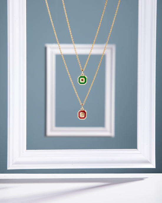 Frame and Diamonds Pendants