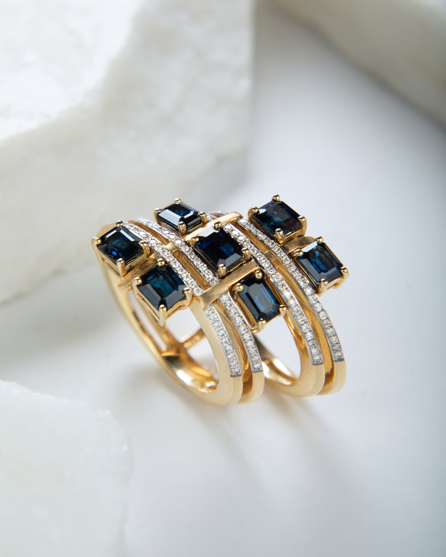 Sapphires and Diamonds Ring