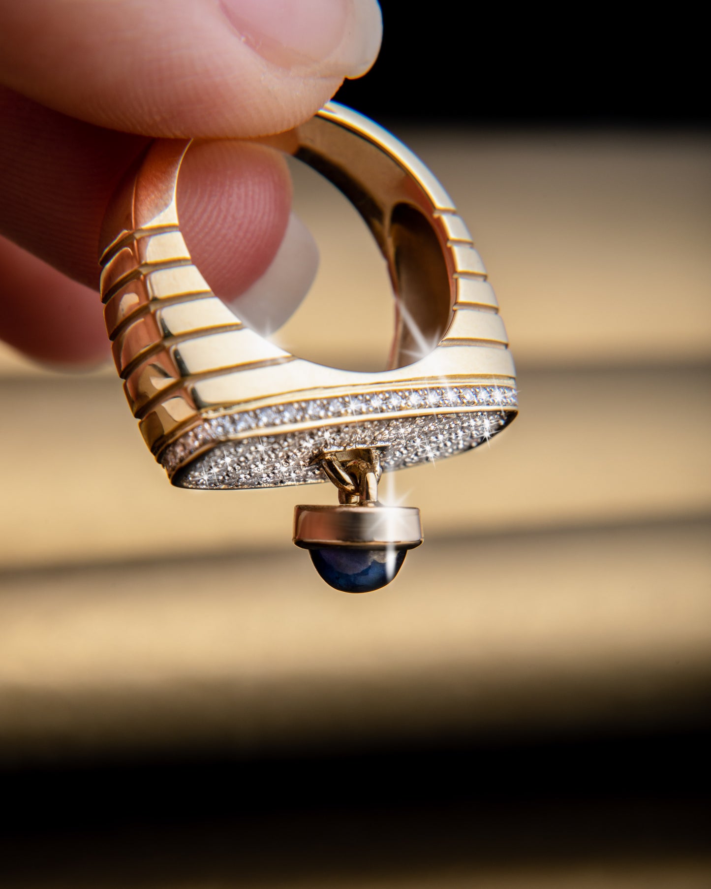 Dangling Sapphire Ring