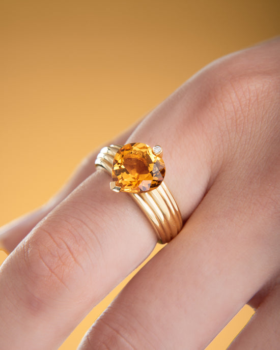 Citrine Heart Ring