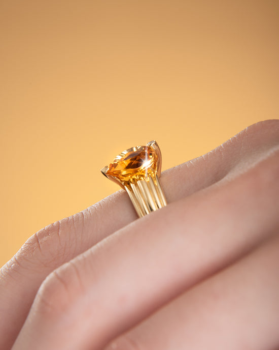 Citrine Heart Ring