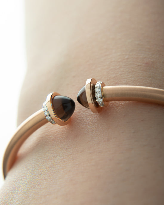 Cuff Bracelet with Smokey Quartz