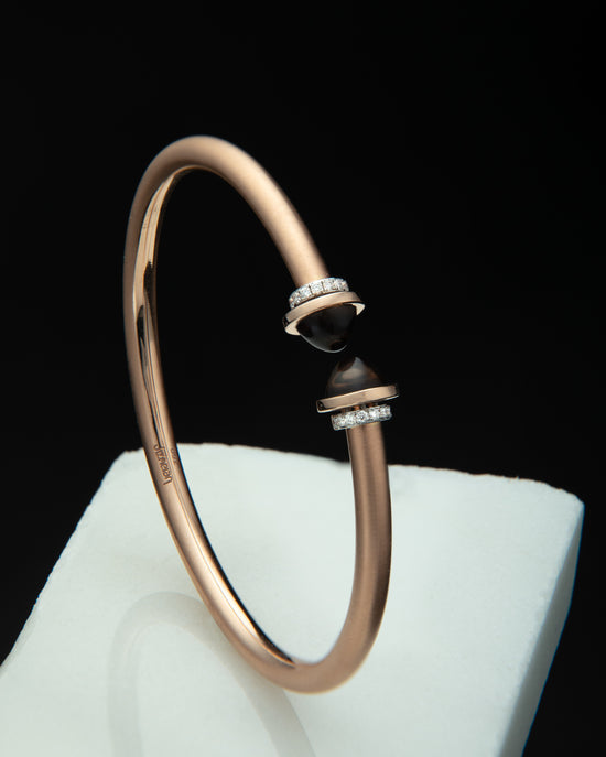 Cuff Bracelet with Smokey Quartz
