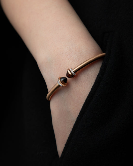 Cuff Bracelet with Smokey Quartz